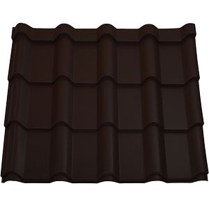 Tigla metalica Smart, maro mat (RAL 8019), 0.5 mm, 224 x 118.5 cm, 2.65 mp