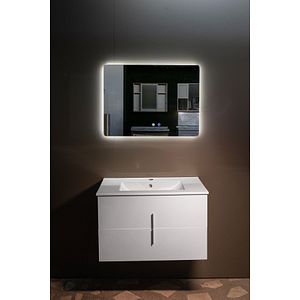 Oglinda baie dreptunghiulara, 60 x 80 cm, dezaburire, iluminare LED