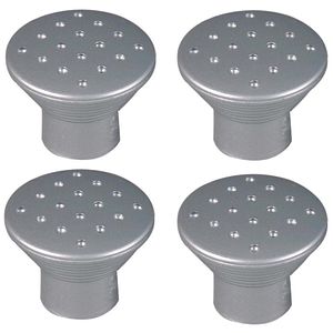 Set 4 butoni plastic, 30 x 23 mm, crom satinat