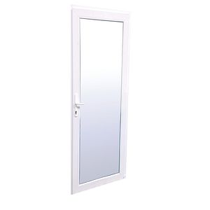 Usa exterior FENSTERWELT, cu geam, 4 camere, stanga, PVC, 88 x 195 cm, alb
