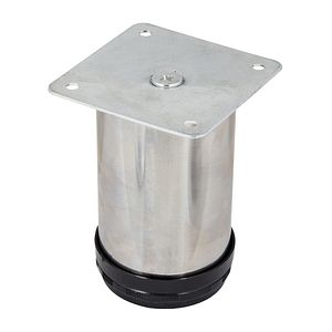 Picior mobilier reglabil, inox, 7 cm, alb