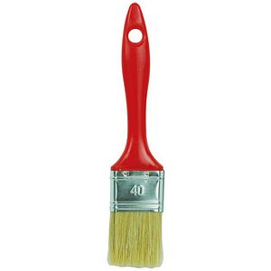 Pensula plata pt vopsit, 40 mm, maner plastic rosu, fire mixte