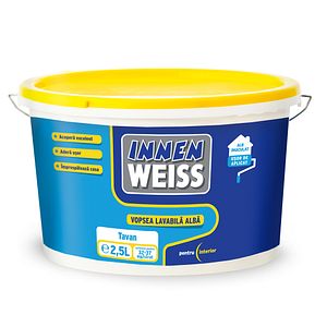 Vopsea lavabila Innenweiss pentru interior, 2.5L, alb