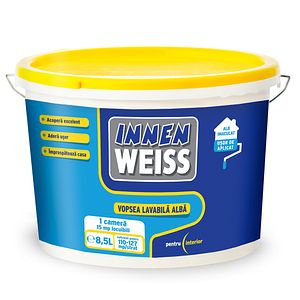 Vopsea lavabila Innenweiss pentru interior, 8.5L, alb
