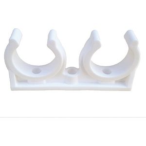 Clema dubla PP , 15mm, alb, 5buc