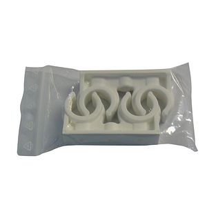 Clema dubla PP , 18mm, alb, 5buc
