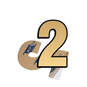 Cifra 2, ABS, Gravat, Auriu, M6 Creative Sign