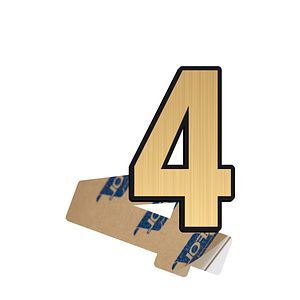 Cifra 4, ABS, Gravat, Auriu, M6 Creative Sign