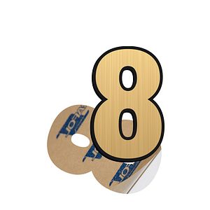 Cifra 8, ABS, Gravat, Auriu, M6 Creative Sign