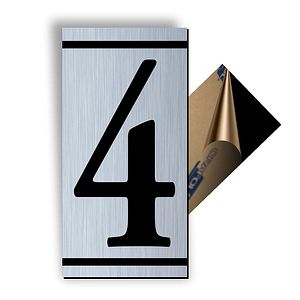 Cifra 4, ABS, Gravat, Argintiu, M7 Creative Sign