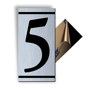 Numar usa Creative Sign, cifra 5, ABS, gravat, argintiu
