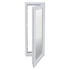 Usa exterior FENSTERWELT, cu geam, 5 camere, dreapta, PVC, 76 x 205 cm, alb