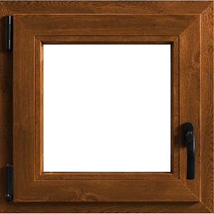 Fereastra termopan APLAST, PVC, 6 camere, 56 x 56 cm, deschidere oscilobatanta stanga, maro inchis