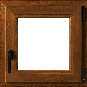 Fereastra termopan APLAST, PVC, 6 camere, 56 x 56 cm, deschidere oscilobatanta dreapta, maro inchis