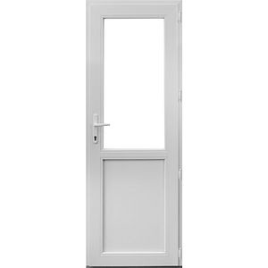 Usa exterior APLAST, cu geam, dreapta, PVC, 89 x 195 cm, alb