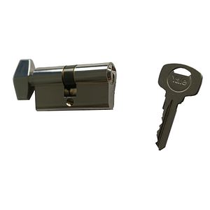Cilindru siguranta cu buton, alama, 30 x 30 mm, 3 chei, 5 pini  Yale