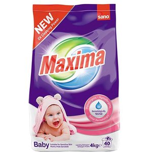 Detergent automat pentru piele sensibila SANO Maxima Baby, 4 kg, 40 spalari