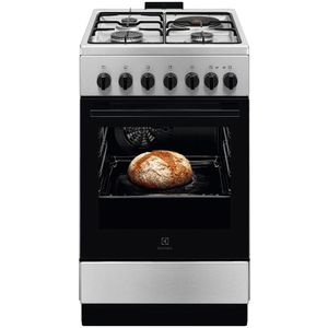 Aragaz ELECTROLUX LKM520011X, 4 arzatoare, Gaz + Electric, L 50 cm, Grill, inox