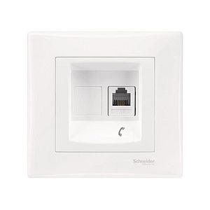 Priza simpla telefon SCHNEIDER ELECTRIC Sedna ST incastrat, RJ11, alb