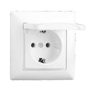 Priza cu capac, 16A, 220V, alba Gunsan