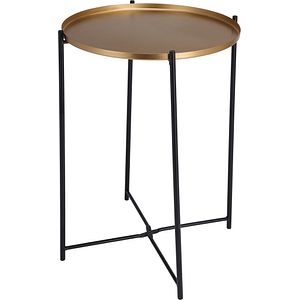 Masa cafea, auriu-negru, otel, 35 cm x 47 cm