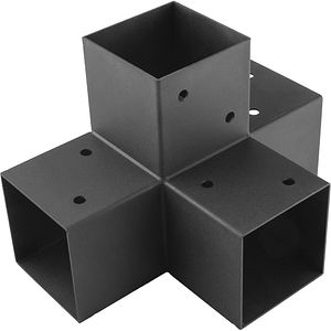 Conector pergola GPX 100 DMX, 102 x 206 x 306 x 2 mm, vopsit cu pulbere neagra, otel