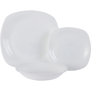 Set de masa MYRIA MC4003, 18 piese, sticla opal, alb