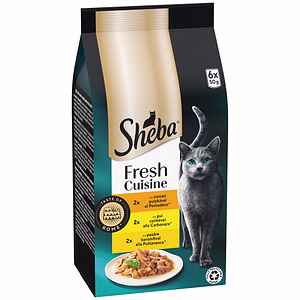 Hrana umeda pentru pisici SHEBA Fresh Cuisine Taste of Rome, Adult, Mix in sos, 6 x 50 g