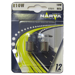 Bec auto halogen NARVA 173114000, R10W, 12V, 10W, BA15S, set 2 bucati