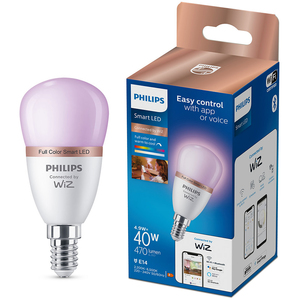 Bec LED Smart PHILIPS 8719514437333, E14, 4.9W, 470lm, Wi-Fi, lumina variabila, compatibil Alexa, Google Assistant