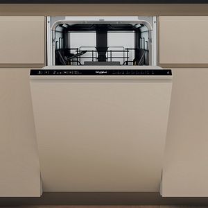 Masina de spalat vase incorporabila WHIRLPOOL WH2IC10BS7LA0, 6th Sense, 10 seturi, 9 programe, 45 cm, Clasa C, panou comanda negru